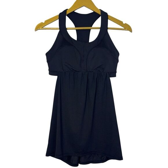 lululemon athletica Tops - Lululemon Ready Go Tank Top Built in Sports Bra Womens 8 Black Yoga Running Gym